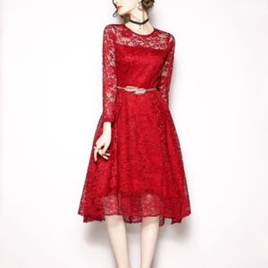 Red laced dress size M